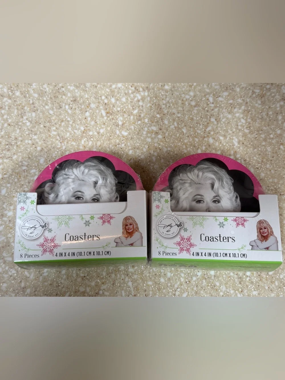 Dolly Parton Pink Decorative Coaster Sets 2 Boxes of 8 Coasters